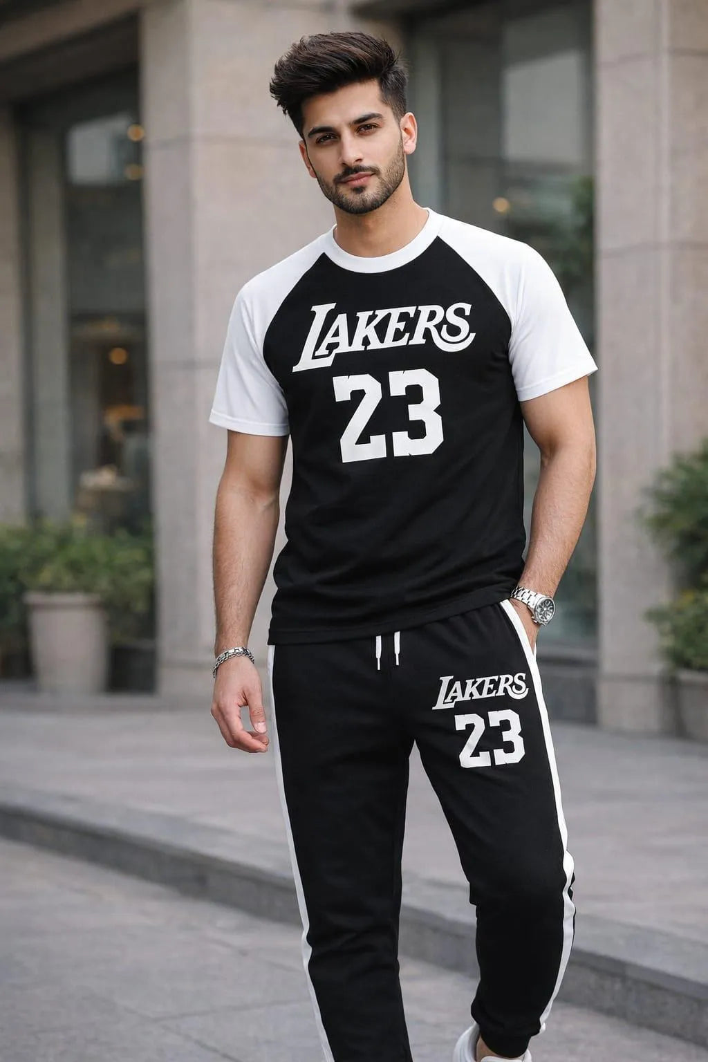 Pcs Men's Lakers Printed Summer Track Suit